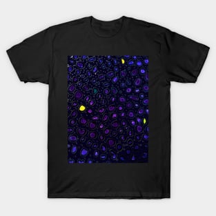 Abstract Mixed-Media Painting in Purple and Blue T-Shirt